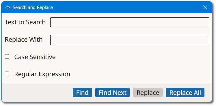 Search and Replace Dialog