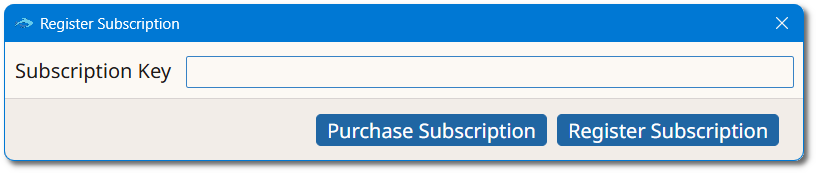 Register Subscription Dialog