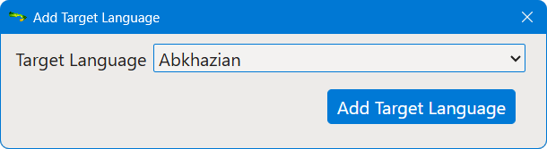 Add Target Language dialog