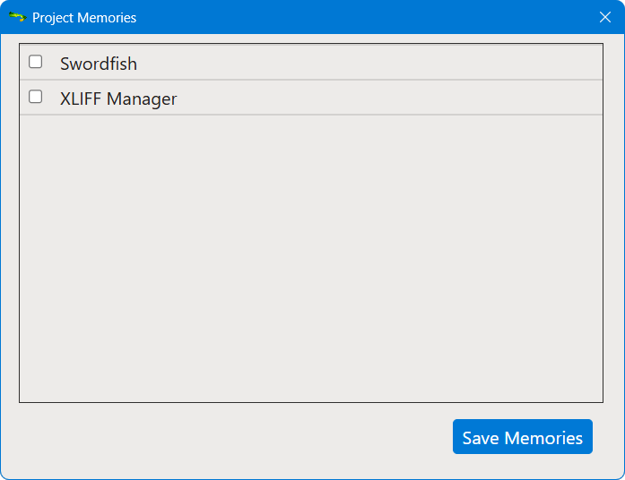 Project Memories dialog