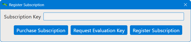 Register Subscription Dialog