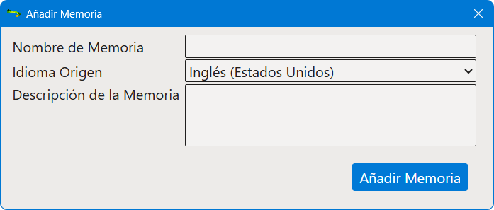 Cuadro de diálogo Añadir Memoria