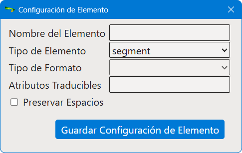 Cuadro de diálogo Configuración de Elemento