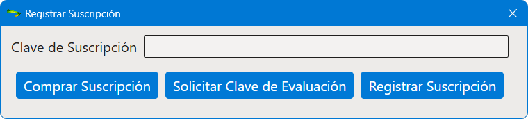Cuadro de diálogo Registrar Suscripción