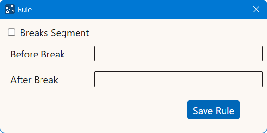 Rule dialog