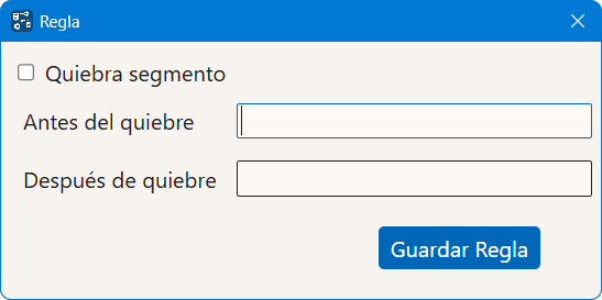 Cuadro de diálogo Regla