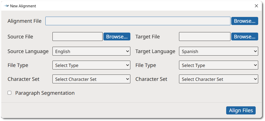 New Alignment Dialog