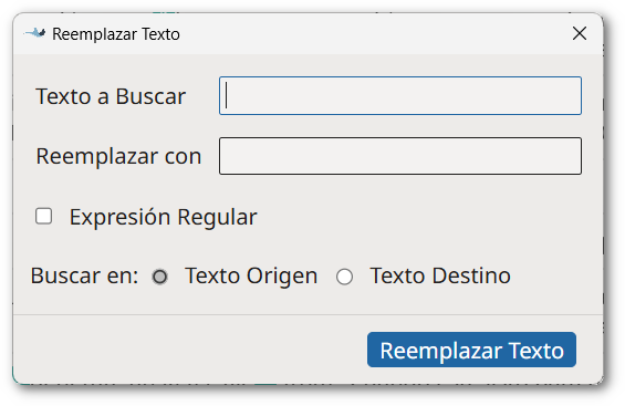 Cuadro de diálogo Reemplazar Texto