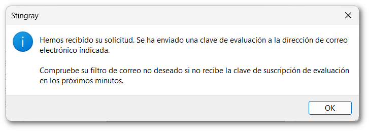 Cuadro de diálogo Solicitud Recibida