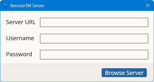 RemoteTM Server Dialog