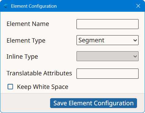 Element Configuration dialog