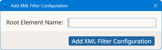 Add XML Filter Configuration dialog