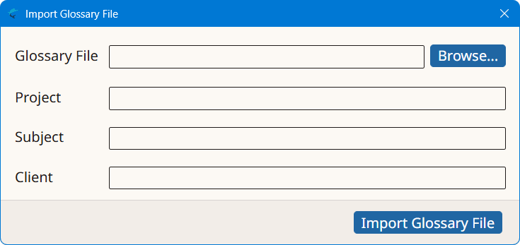Import Glossary File Dialog