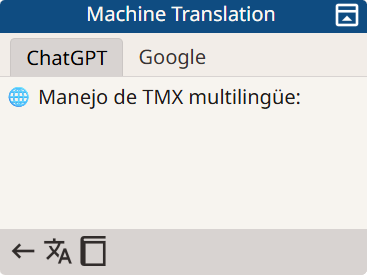 Machine Translation Panel