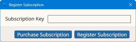 Register Subscription Dialog