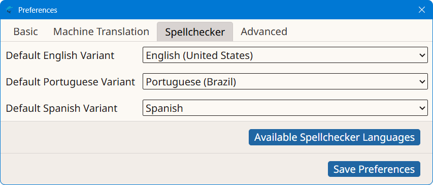 Spellchecker Tab