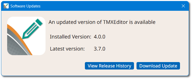 Software Updates Dialog