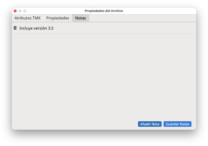 Cuadro de diálogo Propiedades del Archivo