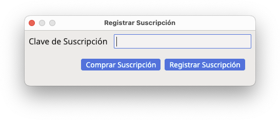 Cuadro de diálogo Registrar Suscripción