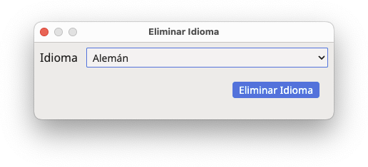 Cuadro de diálogo Eliminar Idioma