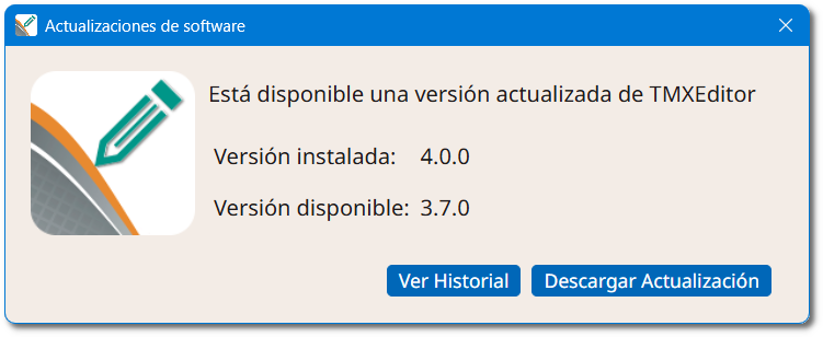 Cuadro de diálogo de Actualizaciones de Software