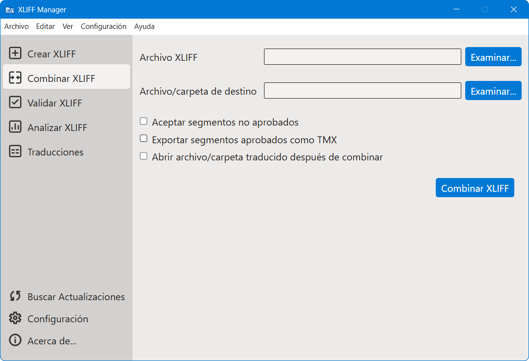 Combinar Archivo XLIFF