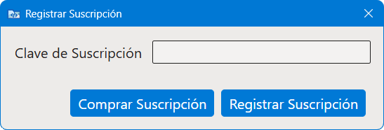 Cuadro de diálogo Registrar Suscripción