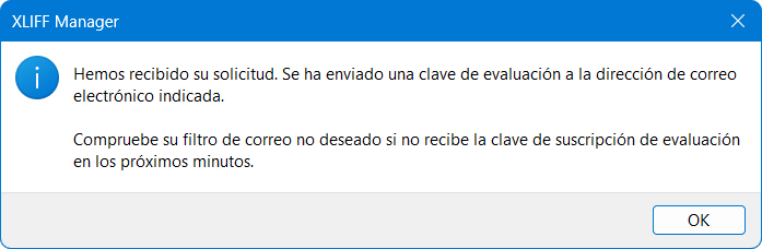 Cuadro de diálogo Solicitud Recibida