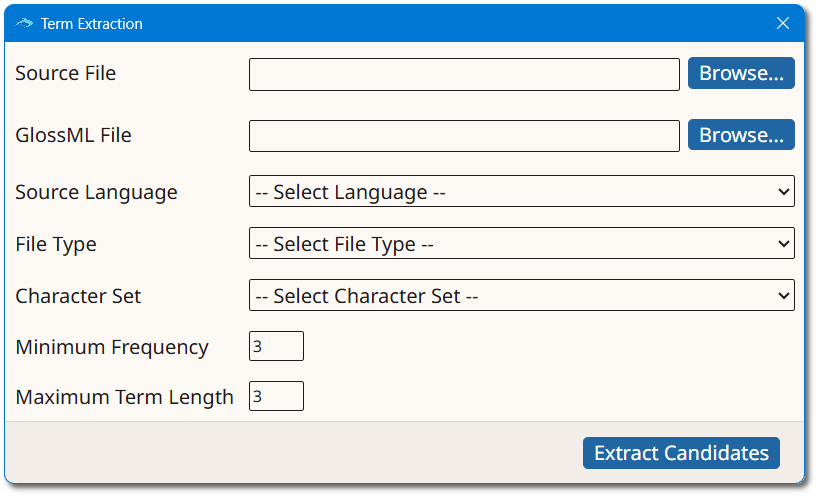 Term Extraction Dialog
