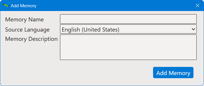 Add Memory dialog