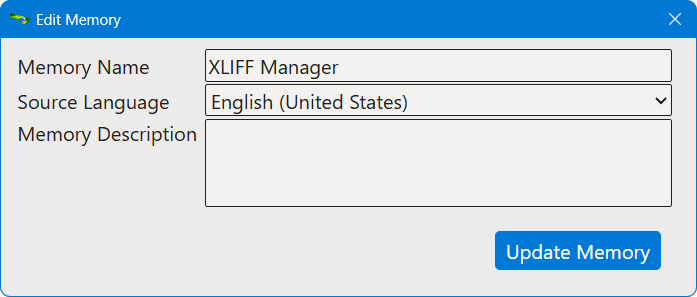 Edit Memory dialog