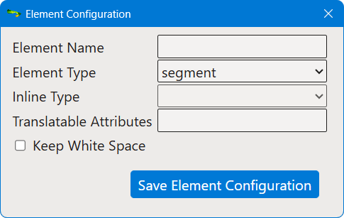 Element Configuration dialog