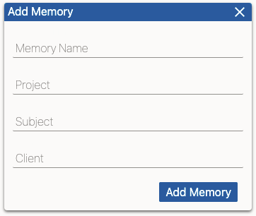 Add Memory Dialog