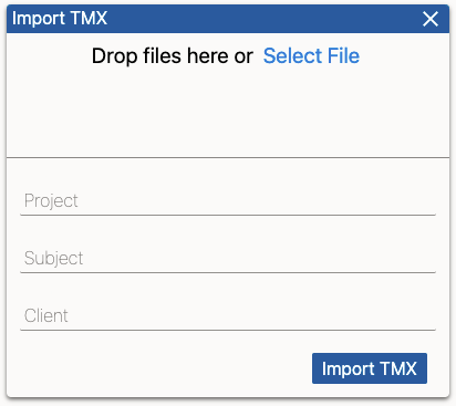 Import TMX Dialog