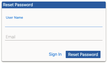 Reset Password Dialog