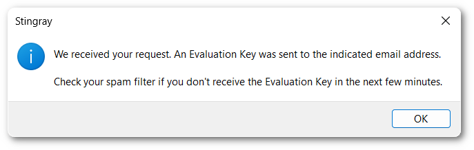 Request Received Dialog