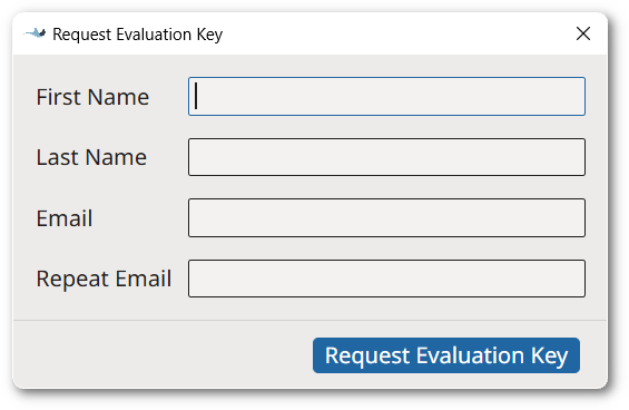 Request Evaluation Key Dialog