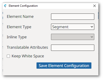 Element Configuration dialog