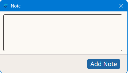 Add Note dialog