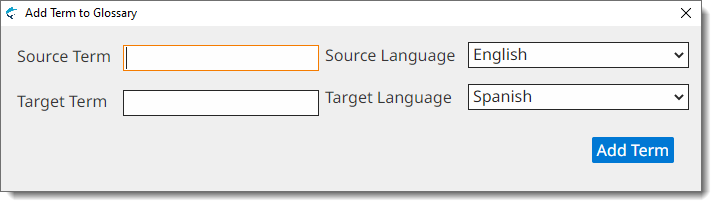 Add Term to Glossary Dialog