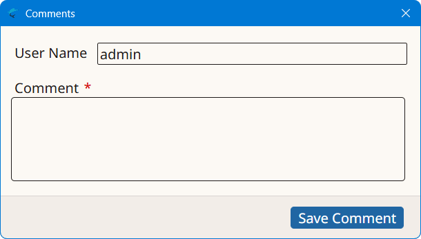 Comments Dialog