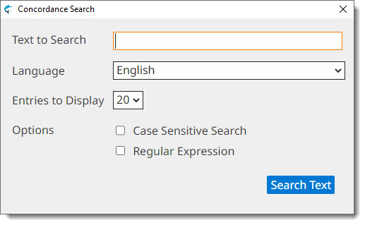 Concordance Search Dialog