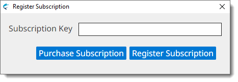 Register Subscription Dialog