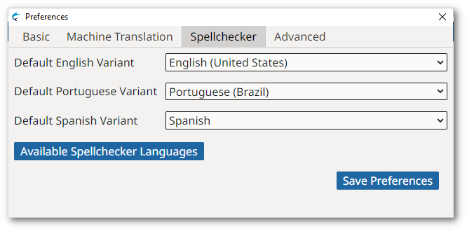 Spellchecker Tab
