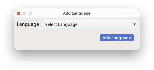 Add Language Dialog