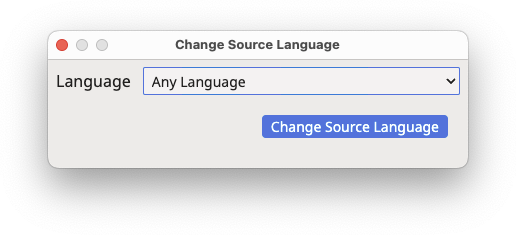 Change Source Language Dialog